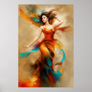 Anastasia Ember Flow – Abstract Woman Portrait Poster