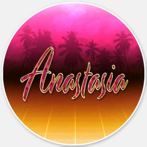 Anastasia First name name pink sticker sticker