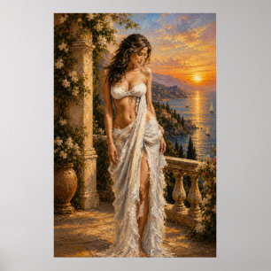 Anastasia Golden Serenity – Mediterranean Oil Pain Poster