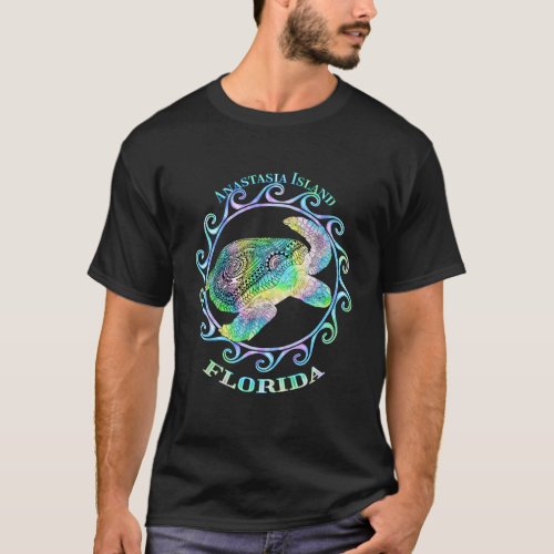 Anastasia Island Florida Vacation Colorful Tribal  T_Shirt