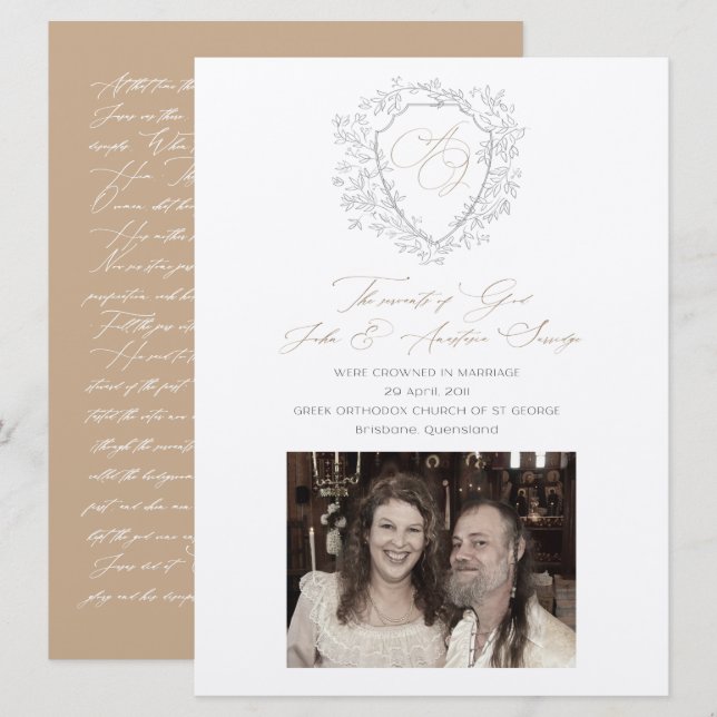Anastasia & John Custom Wedding Announcement (Front/Back)