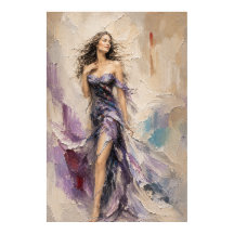 Anastasia Lavender Motion – Impasto Woman Portrait
