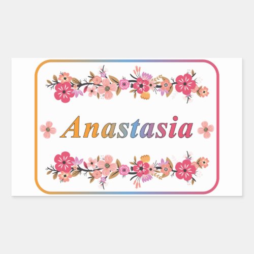 Anastasia Name Rectangular Sticker