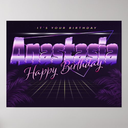 Anastasia Name Vorname retro Poster Geburtstag