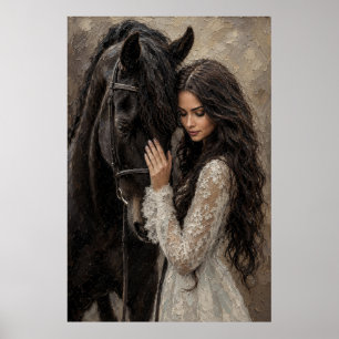Anastasia Silent Bond – Black Horse Impasto Fine A Poster