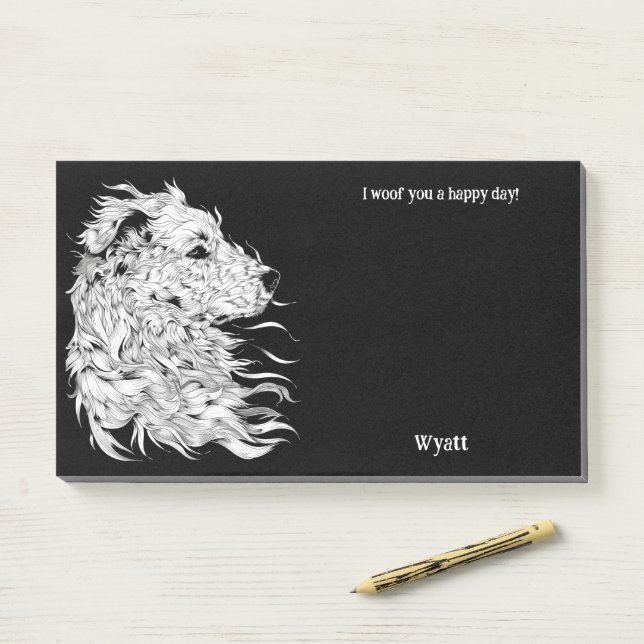 Anatolian Shepherd Abstract Art Dog Name  Post-it Notes (On Desk)