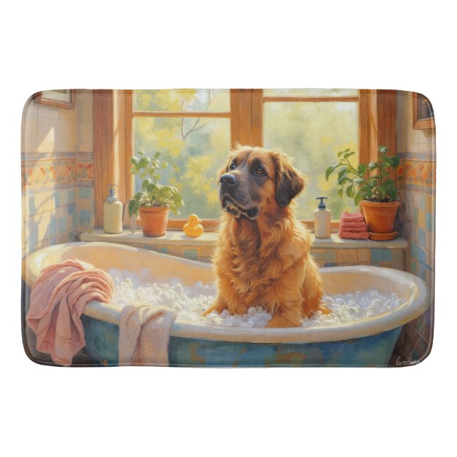 Anatolian Shepherd Bath Time Cozy Bathroom Decor Mat (Front)