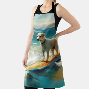 Anatolian Shepherd Beach Surfing Painting Apron