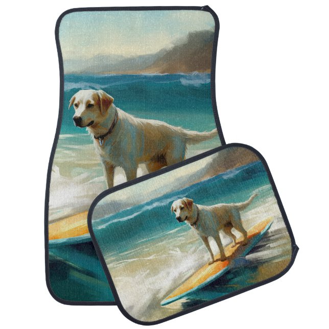 Anatolian Shepherd Beach Surfing Painting  Car Floor Mat (Set)