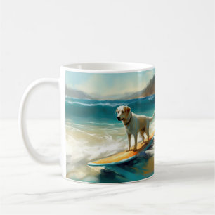 Anatolian Shepherd Beach Surfing Painting  Coffee Mug