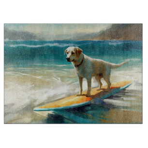 Anatolian Shepherd Beach Surfing Painting Cutting Board