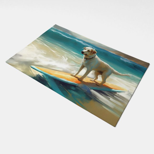 Anatolian Shepherd Beach Surfing Painting  Doormat (Angled)