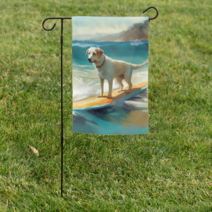 Anatolian Shepherd Beach Surfing Painting Garden Flag