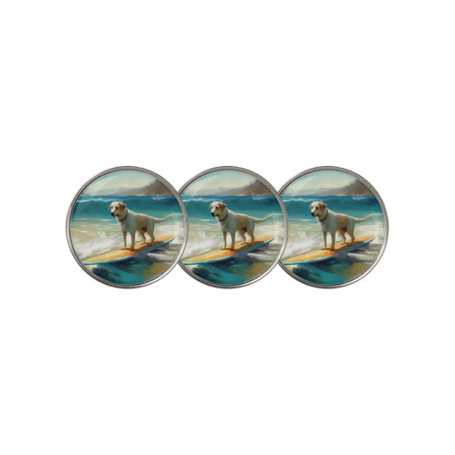 Anatolian Shepherd Beach Surfing Painting  Golf Ball Marker (3 Up)
