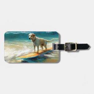 Anatolian Shepherd Beach Surfing Painting Luggage Tag