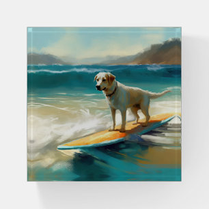 Anatolian Shepherd Beach Surfing Painting Paperweight