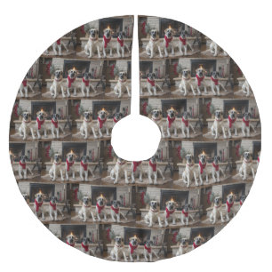 Anatolian Shepherd by the Fireplace Christmas Brushed Polyester Tree Skirt