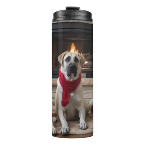 Anatolian Shepherd  by the Fireplace Christmas Thermal Tumbler