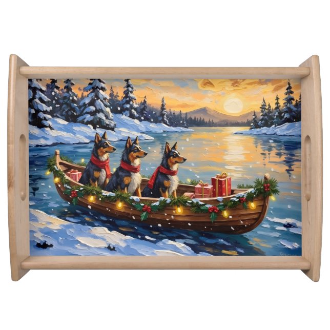 Anatolian Shepherd Christmas Boat Holiday Serving Tray (Front)