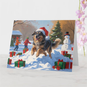 Anatolian Shepherd Christmas Festive Snow Card
