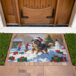 Anatolian Shepherd Christmas Festive Snow Doormat