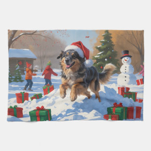 Anatolian Shepherd Christmas Festive Snow Kitchen Towel