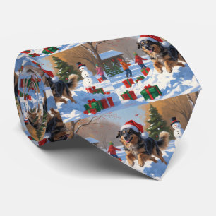 Anatolian Shepherd Christmas Festive Snow Neck Tie