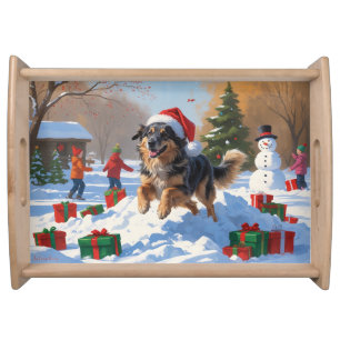 Anatolian Shepherd Christmas Festive Snow Serving Tray