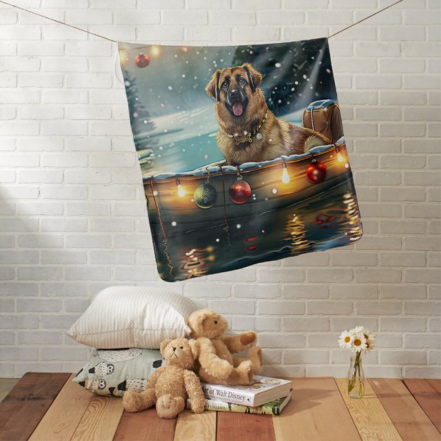 Anatolian Shepherd Christmas Festive Voyage Baby Blanket (In Situ)