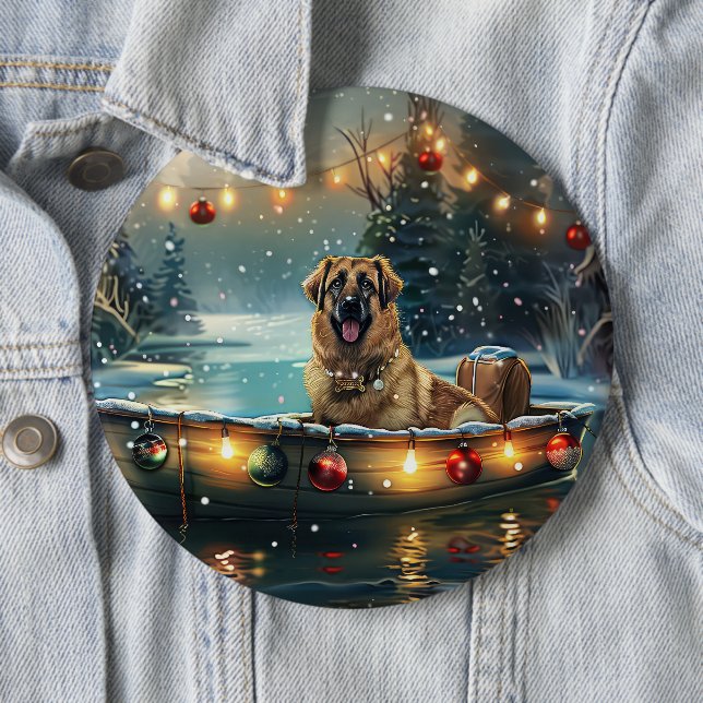Anatolian Shepherd Christmas Festive Voyage Button (In Situ)