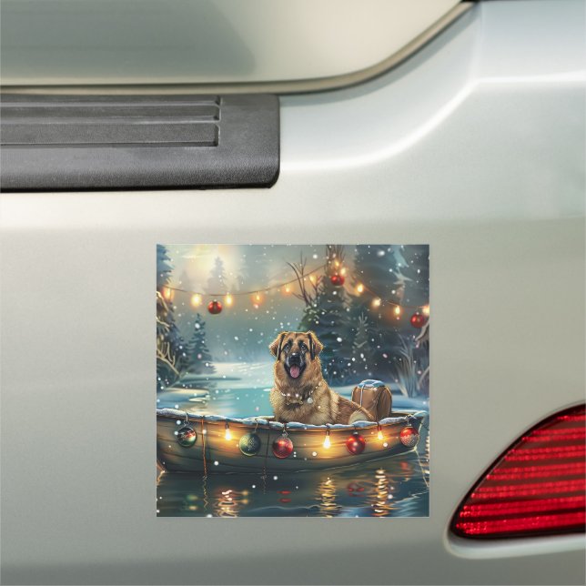 Anatolian Shepherd Christmas Festive Voyage Car Magnet (In Situ)