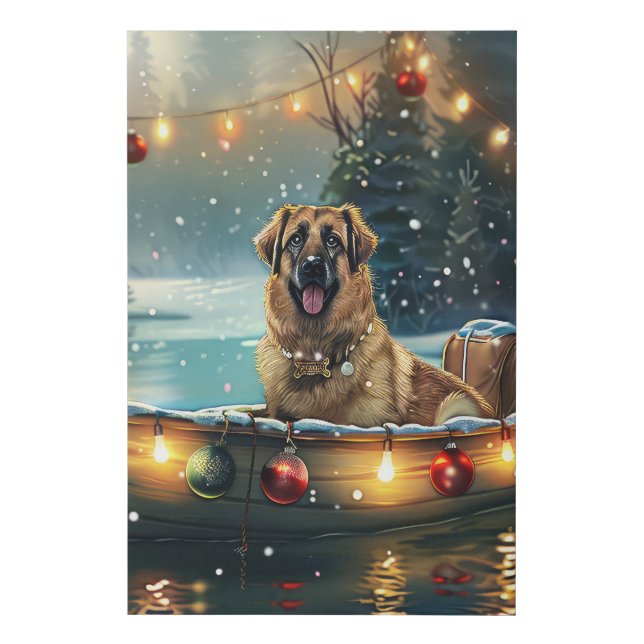 Anatolian Shepherd Christmas Festive Voyage Faux Canvas Print (Front)