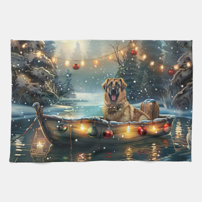 Anatolian Shepherd Christmas Festive Voyage Kitchen Towel (Horizontal)