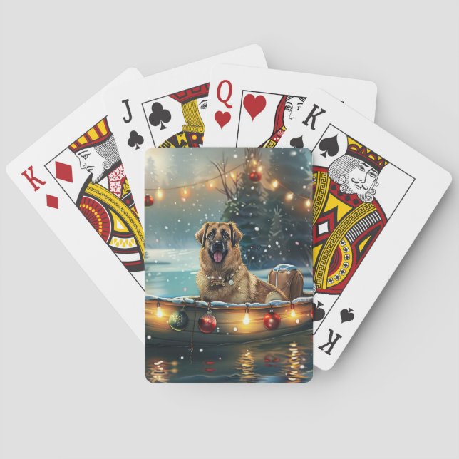 Anatolian Shepherd Christmas Festive Voyage Poker Cards (Back)