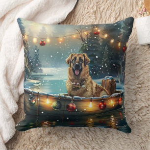 Anatolian Shepherd Christmas Festive Voyage Throw Pillow