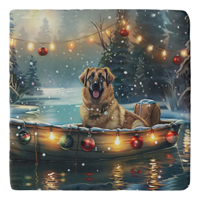 Anatolian Shepherd Christmas Festive Voyage Trivet (Front)