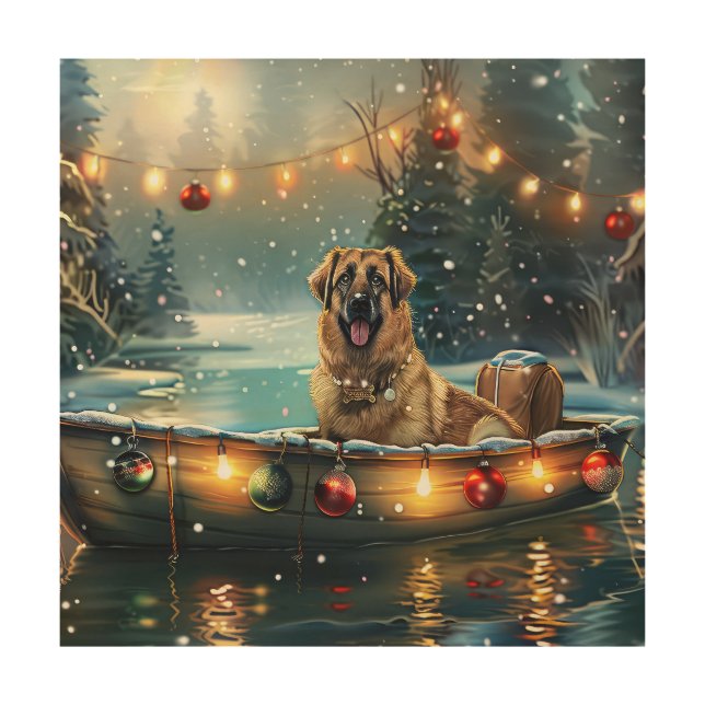 Anatolian Shepherd Christmas Festive Voyage Wood Wall Art (Front)