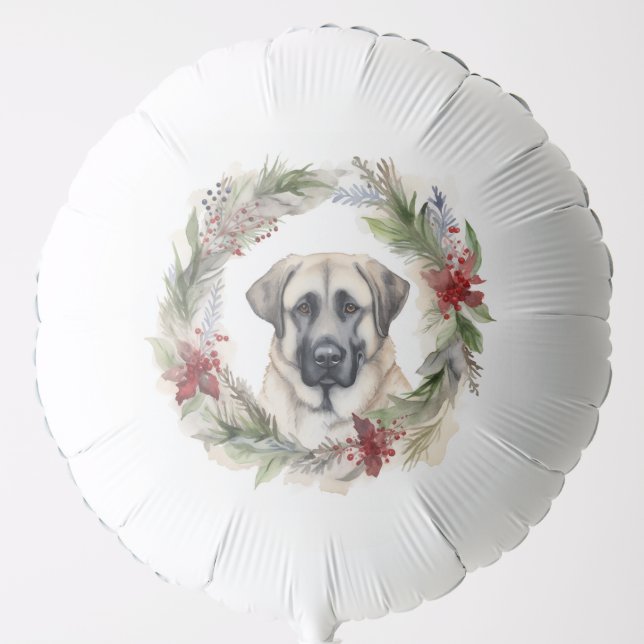Anatolian Shepherd Christmas Wreath Festive Pup Balloon (Front)