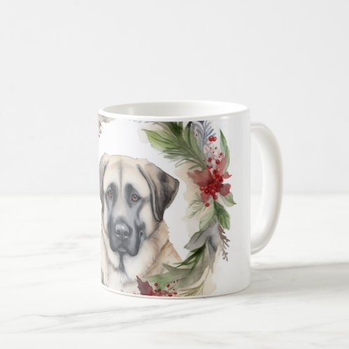 Anatolian Shepherd Christmas Wreath Festive Pup Coffee Mug