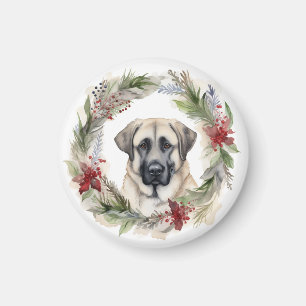 Anatolian Shepherd Christmas Wreath Festive Pup Magnet