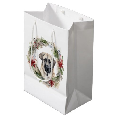 Anatolian Shepherd Christmas Wreath Festive Pup Medium Gift Bag