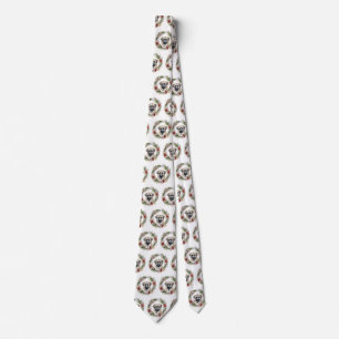 Anatolian Shepherd Christmas Wreath Festive Pup Neck Tie
