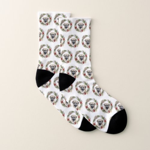 Anatolian Shepherd Christmas Wreath Festive Pup Socks