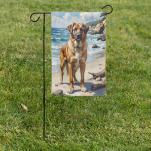 Anatolian Shepherd Coastal Beach Dog Art Garden Flag
