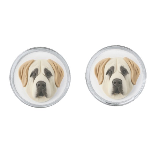 Anatolian Shepherd Dog 3D Inspired Cufflinks (Front)