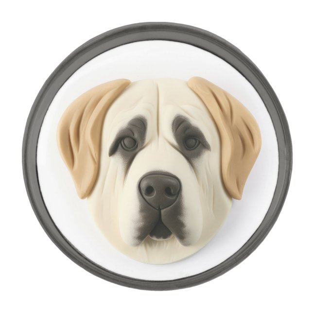 Anatolian Shepherd Dog 3D Inspired Gunmetal Finish Lapel Pin (Front)