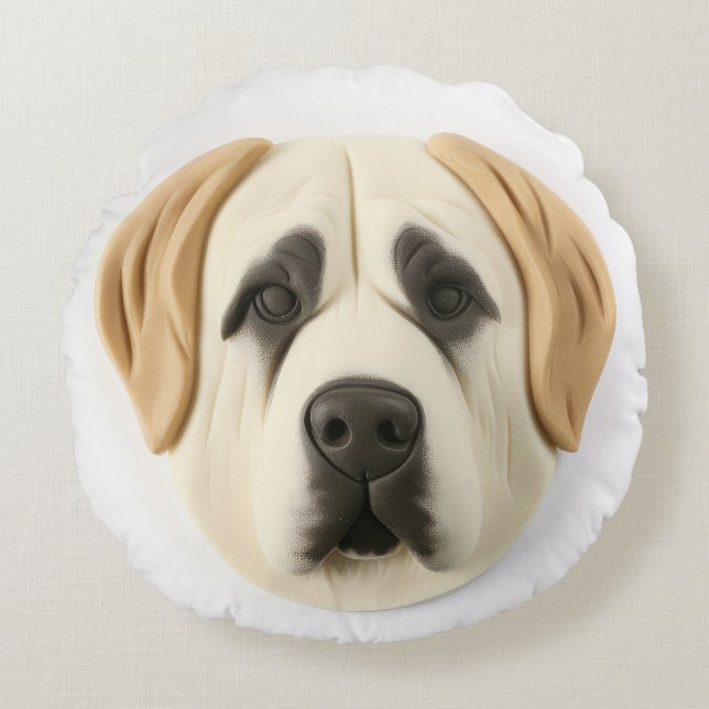 Anatolian Shepherd Dog 3D Inspired Round Pillow (Front)