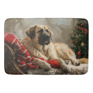 Anatolian Shepherd Dog Christmas Festive Bath Mat