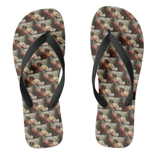Anatolian Shepherd Dog Christmas Festive Flip Flops