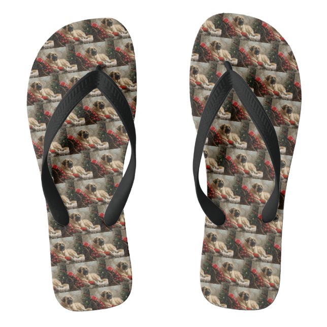 Anatolian Shepherd Dog Christmas Festive Flip Flops (Footbed)